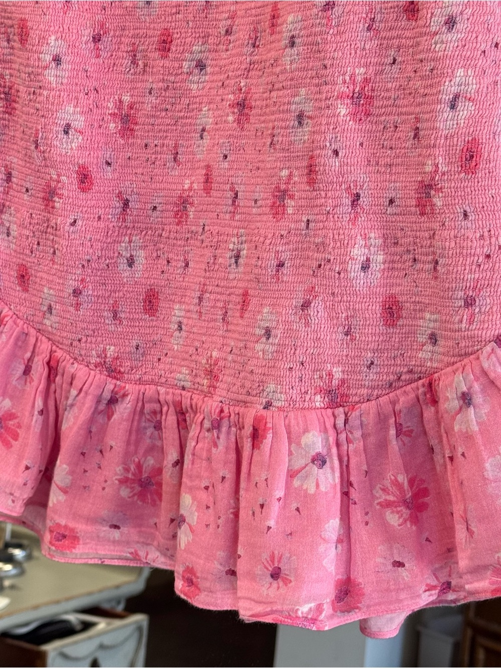 LoveShackFancy Pink Floral Mini Dress - Picture 11 of 16